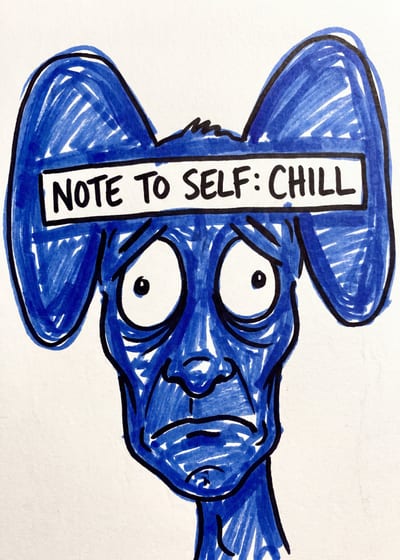 Note to Self: Chill — marker face print