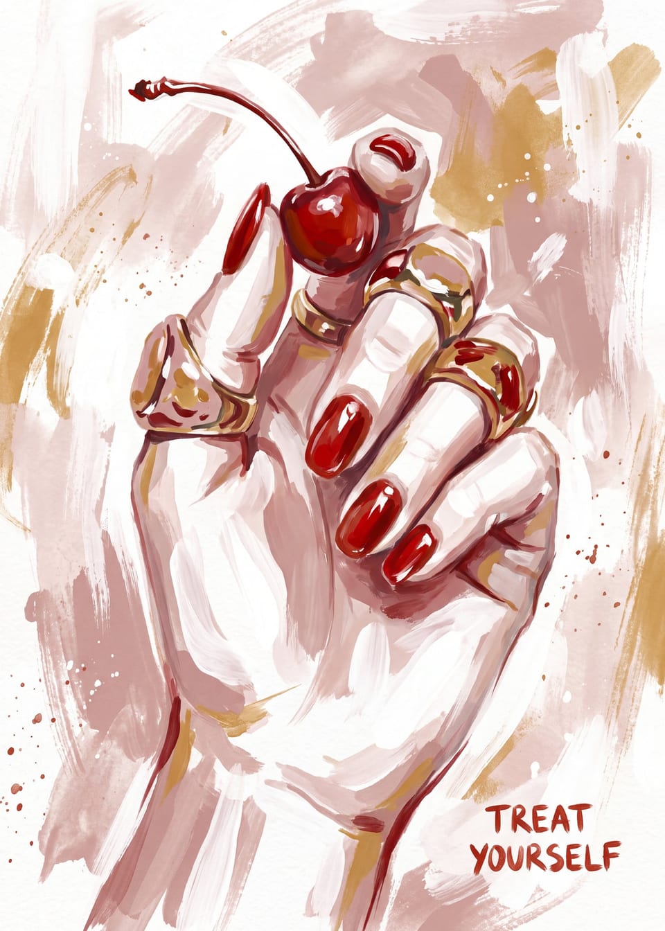 Treat Yourself — painted hand print
