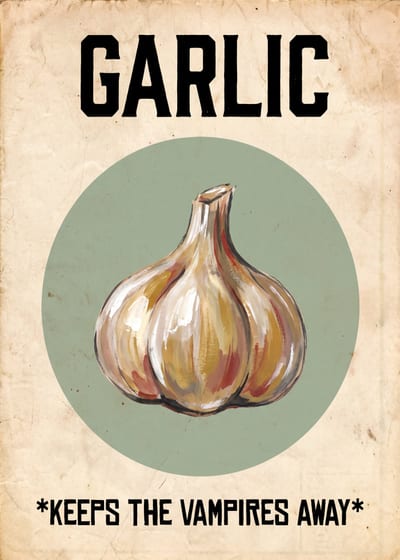 Garlic — vintage label print