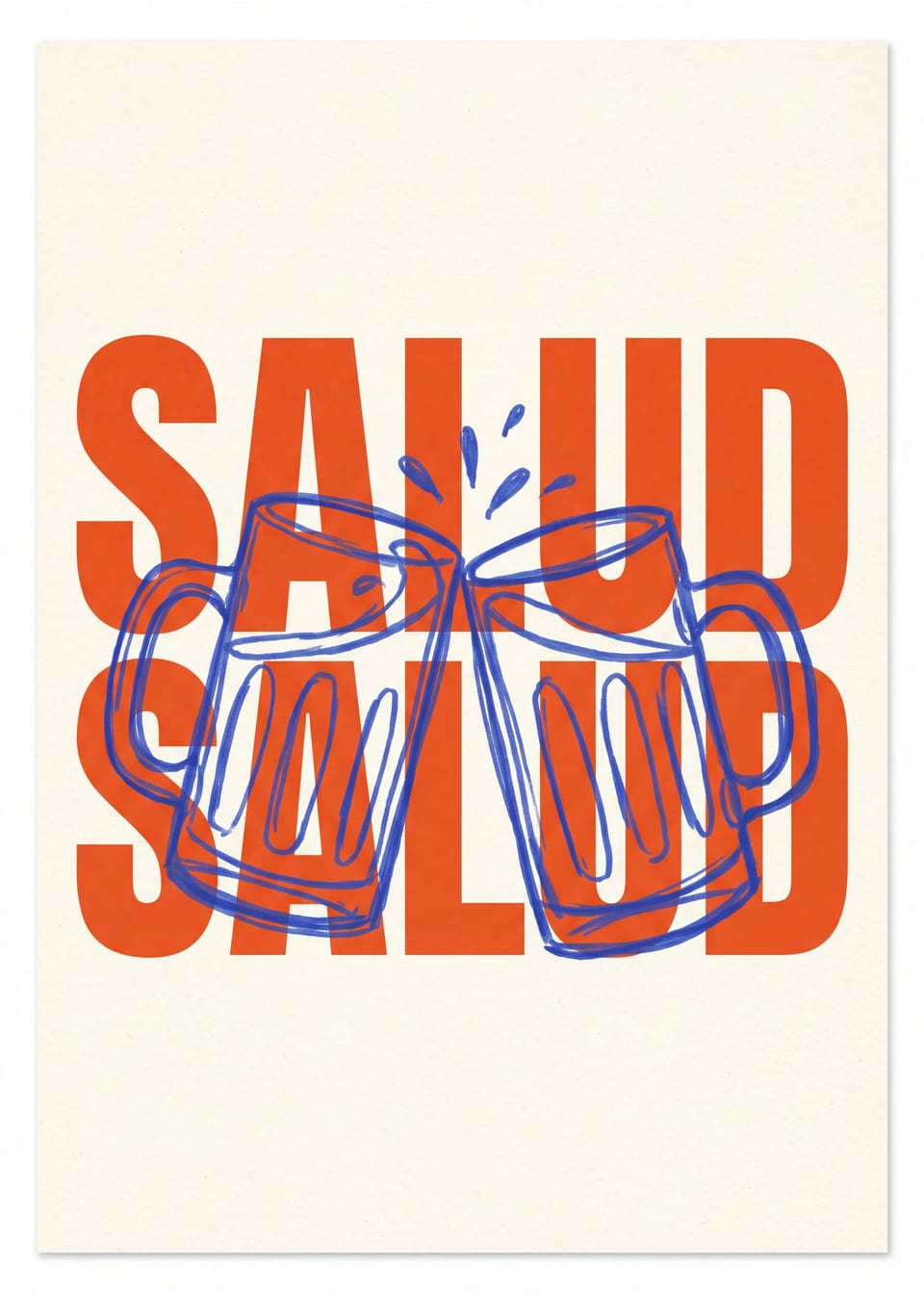 Salud — beer mugs print