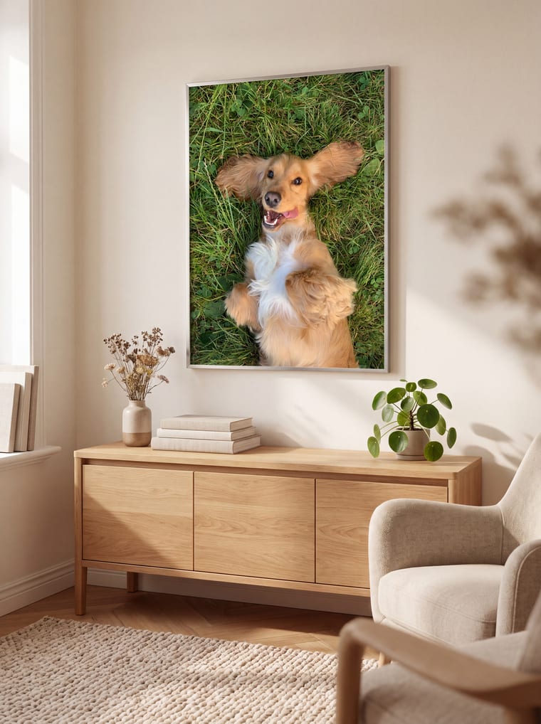 A sugarteddy poster on a wall — Alfie, where he belongs